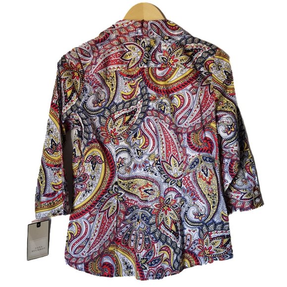 Dana Buchman Paisley Button Down Shirt NEW - Picture 2 of 4